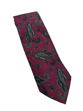 Vintage ROBERT TALBOTT Nordstrom 100% Silk Tie Red Paisley Made in USA Italian